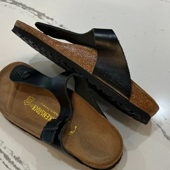 Birkenstock Gizeh Birko-Flor Slide Black Sandals size 37 EU/ 6.5 US - Picture 8 of 15